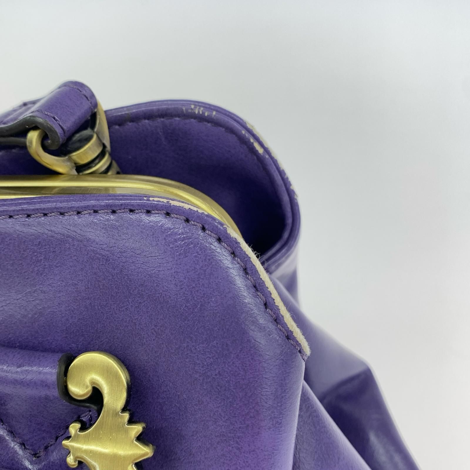 ANNA SUI アナスイ がま口ハンドバッグ/パープル