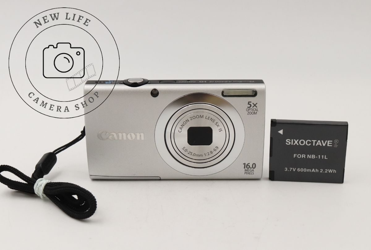 美品☆Canon PowerShot A2400 IS キャノン コンパクトデジタルカメラ シルバー ###18244
