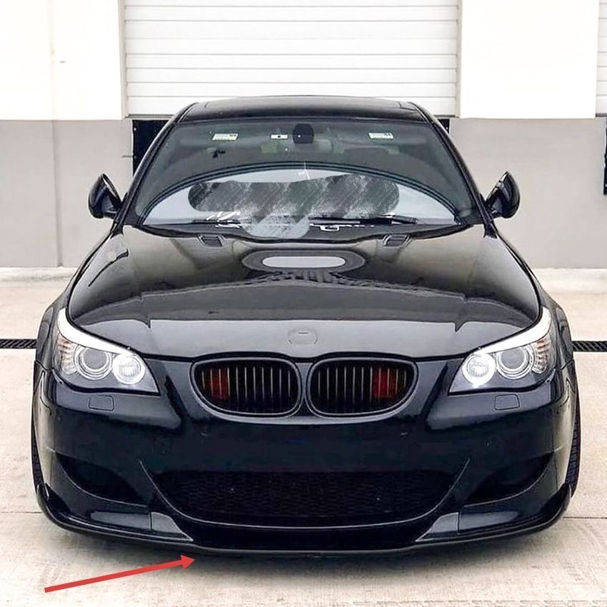 BMW ビーエムダブリュー 5シリーズ 5 Series E60 E61 2005-2010 M5対応 フロントリップスポイラー 前唇 ABS製 ピアノブラック カーボン調 外装パーツ フロントバンパー下部 ドレスアップ 傷付き対策 スポーティ演出用 送料無料