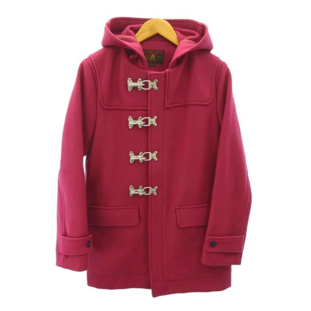 ヒステリックグラマー HYSTERIC GLAMOUR 美品 ファイヤーマンバックル コート メルトン フード ミドル丈 S ピンク 0617