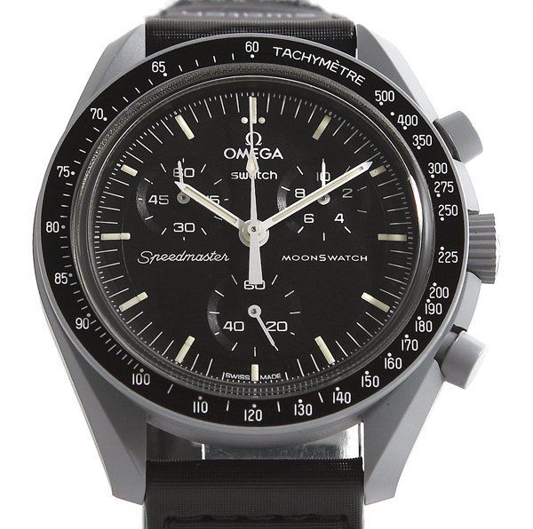 電池交換済 箱保付 美品 Swatch × OMEGA スウォッチ × オメガ ミッショントゥ ザ ムーン SO33M100 クオーツ メンズ