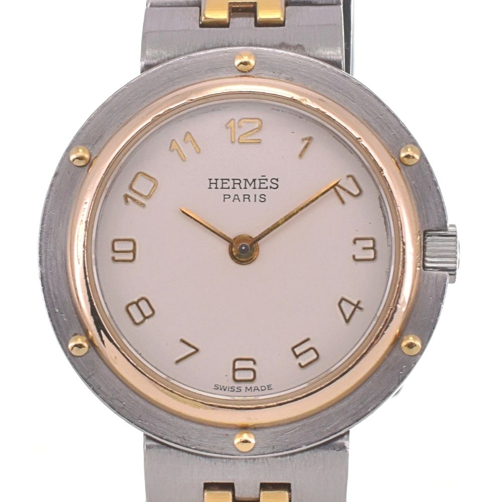 値下 エルメス HERMES オリンピア SS/GP クォーツ レディース □#142473 29,380円