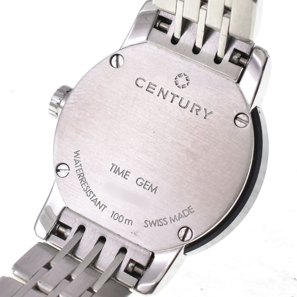 値下 センチュリー CENTURY タイムジェム 6P ダイヤモンド クォーツ レディース 美品 A#143347