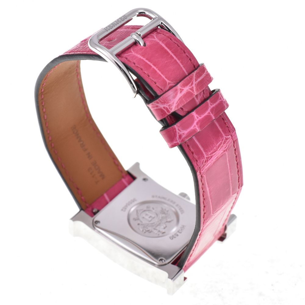 値下 エルメス HERMES HH3.530.131 Hウォッチ ダイヤモンドベゼル 自動巻き レディース 極美品 箱・保証書付き □#144574