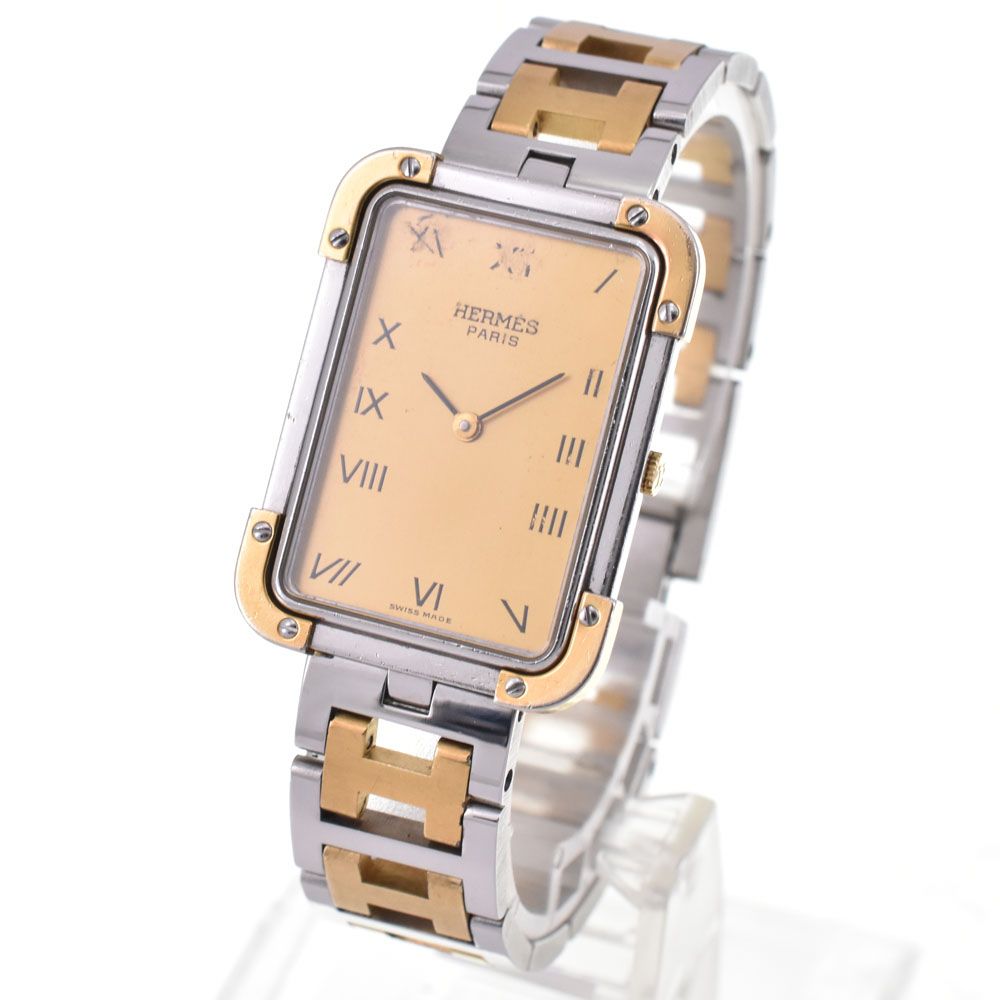 値下 エルメス HERMES クロアジュール SS/GP クォーツ レディース □#144111