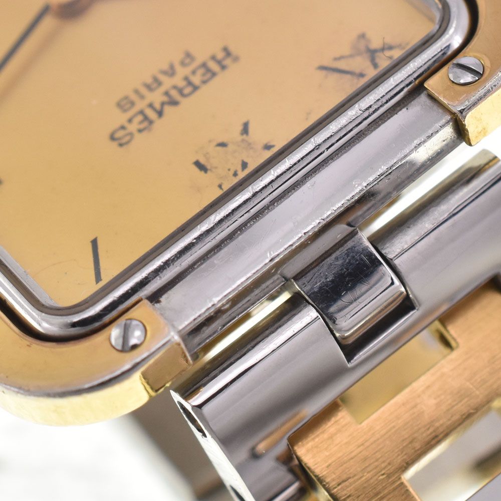 値下 エルメス HERMES クロアジュール SS/GP クォーツ レディース □#144111