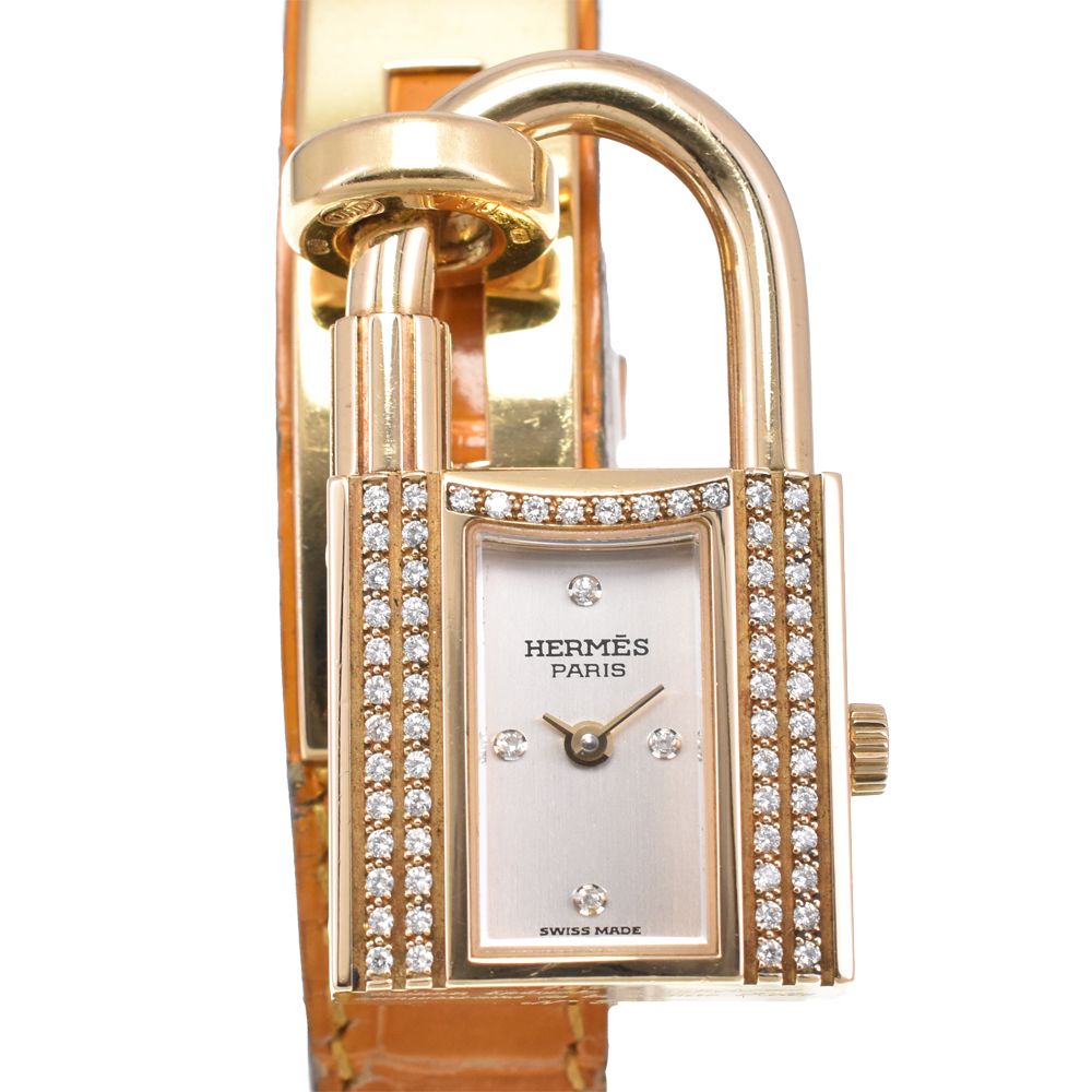 値下 エルメス HERMES ケリーウオッチ ダイヤモンド 20周年記念モデル クォーツ レディース 美品 □#144443