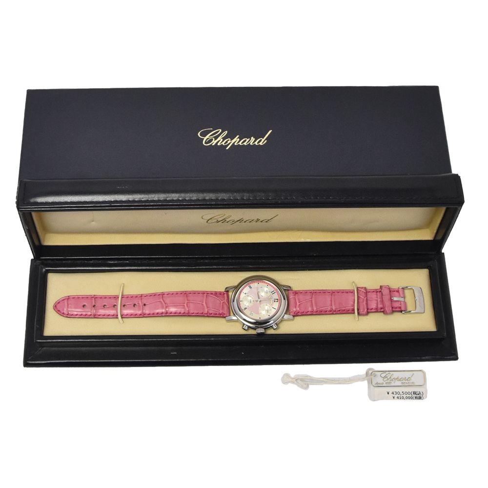 値下 ショパール Chopard 12-8900-11 ミッレミリア クロノグラフ クォーツ レディース 美品 箱付き □#144734 値下 ショパール Chopard 12-8900-11 ミッレミリア クロノグラフ クォーツ レディース 美品 箱付き □#144734