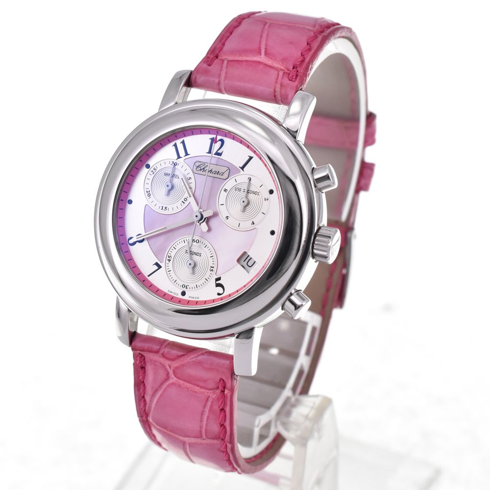 値下 ショパール Chopard 12-8900-11 ミッレミリア クロノグラフ クォーツ レディース 美品 箱付き □#144734 値下 ショパール Chopard 12-8900-11 ミッレミリア クロノグラフ クォーツ レディース 美品 箱付き □#144734