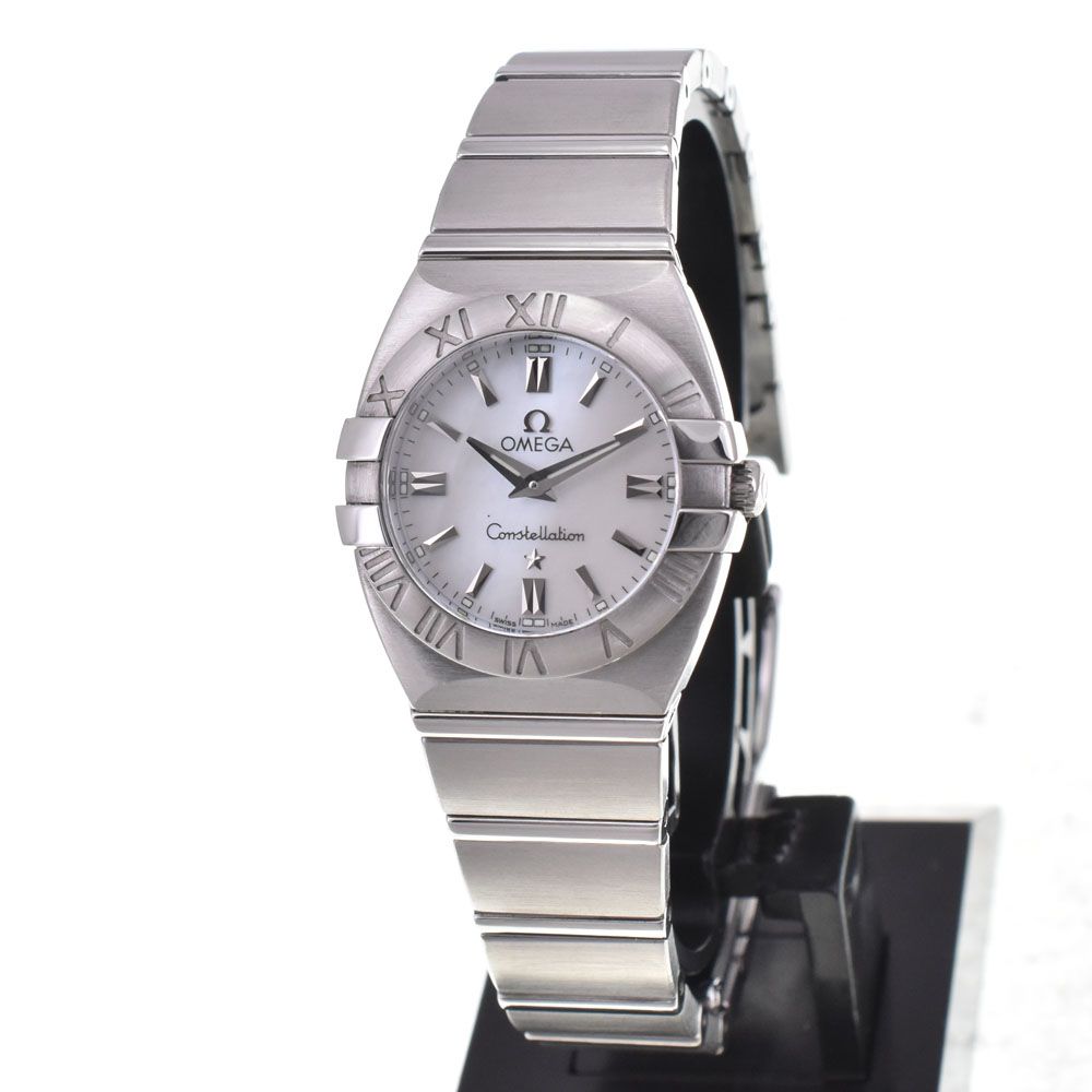 値下 オメガ OMEGA 1581.70 コンステレーション ダブルイーグル ホワイトシェル クォーツ レディース 良品 腕時計 □#144658