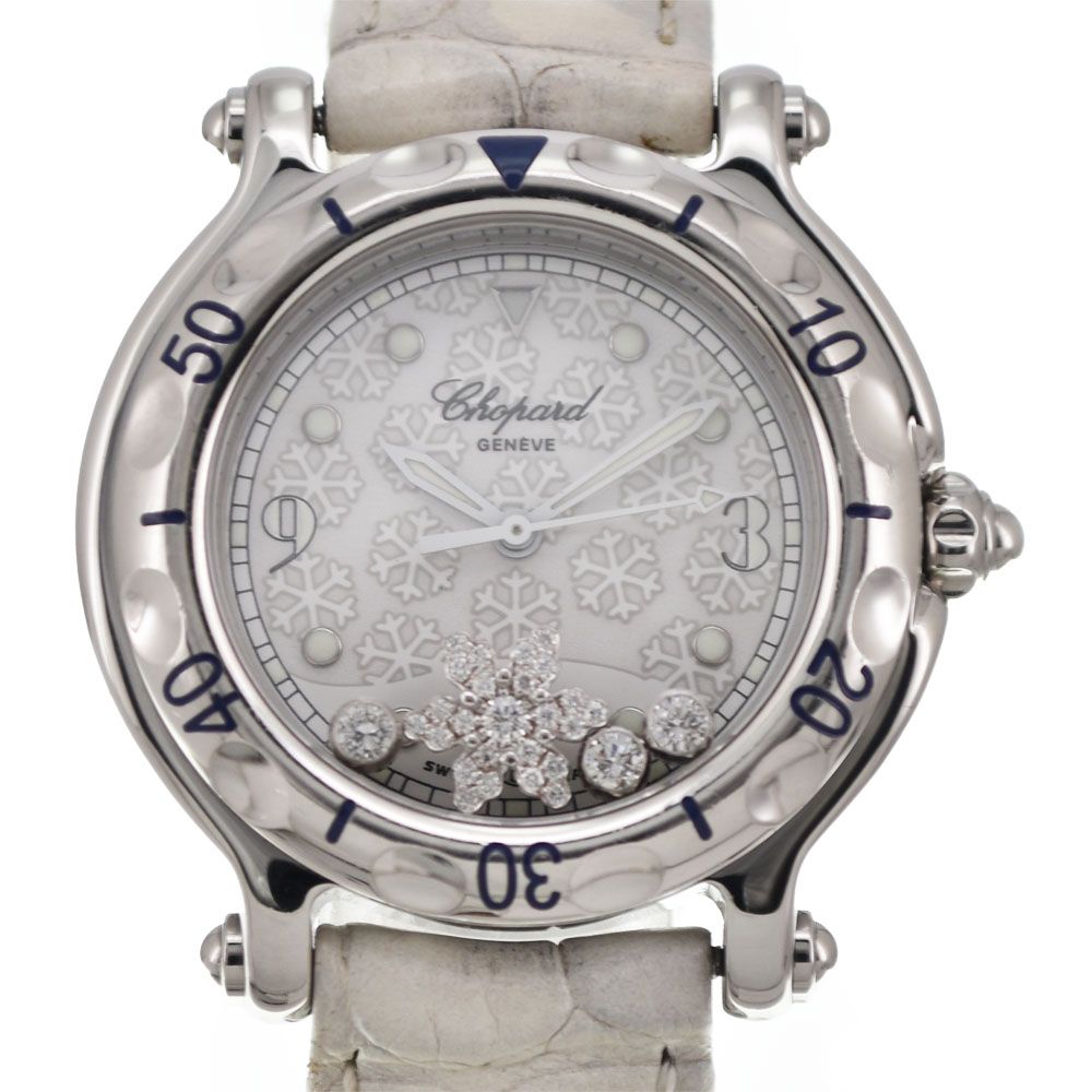 値下 ショパール Chopard 27/8949 ハッピースポーツ スノーフレーク ダイヤモンド クォーツ レディース □#145462