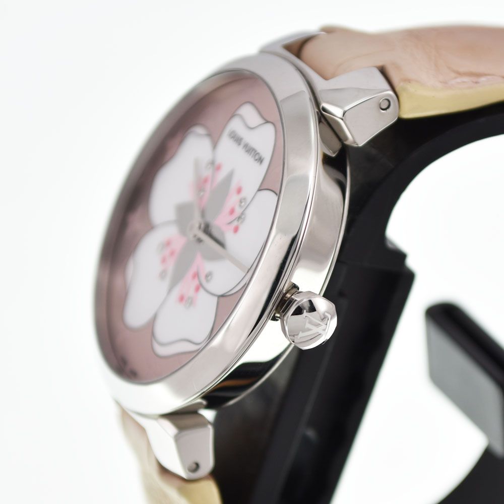 値下 ルイ・ヴィトン LOUIS VUITTON Q13MJE タンブール サクラ 8P ダイヤモンド ピンク クォーツ レディース 美品 腕時計 □#145300 値下 ルイ・ヴィトン LOUIS VUITTON Q13MJE タンブール サクラ 8P ダイヤモンド ピンク クォーツ レディース 美品 腕時計 □#145300