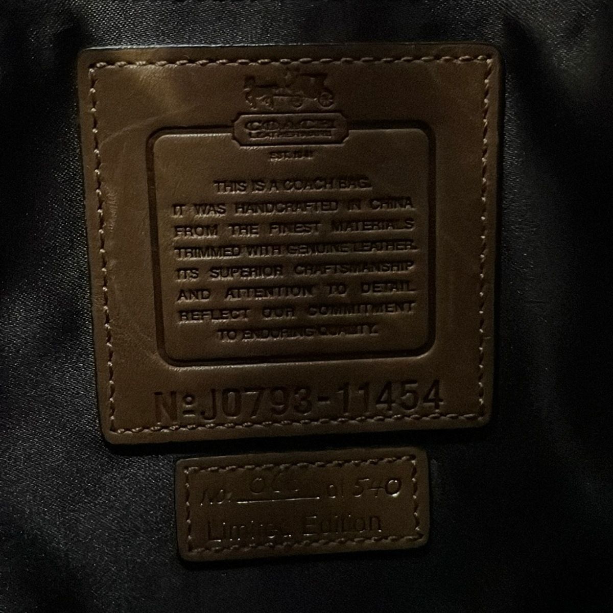 COACH(コーチ) ショルダーバッグ パッチワークシグネチャー 11454 カーキ×ブラウン 066 of 540 Limited Edition レザー COACH(コーチ) ショルダーバッグ パッチワークシグネチャー 11454 カーキ×ブラウン 066 of 540 Limited Edition レザー