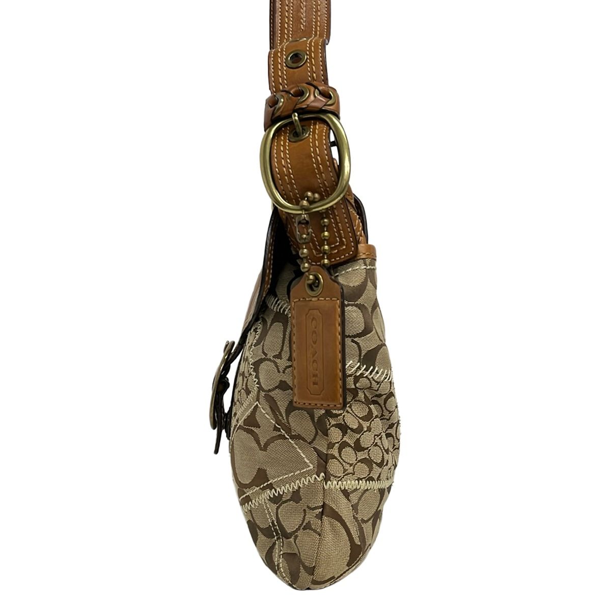 COACH(コーチ) ショルダーバッグ パッチワークシグネチャー 11454 カーキ×ブラウン 066 of 540 Limited Edition レザー COACH(コーチ) ショルダーバッグ パッチワークシグネチャー 11454 カーキ×ブラウン 066 of 540 Limited Edition レザー