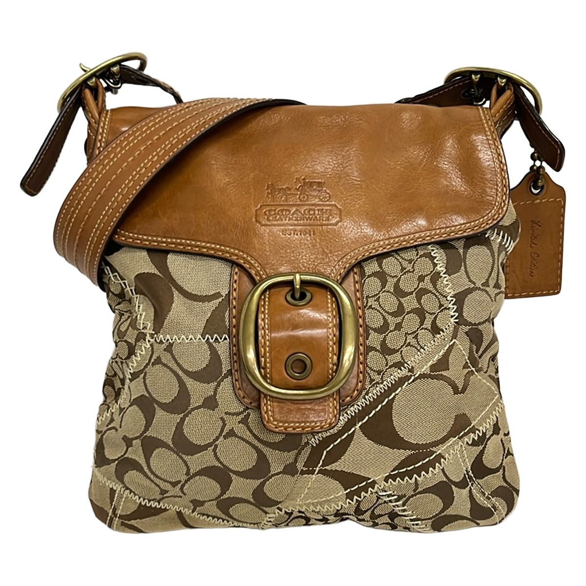 COACH(コーチ) ショルダーバッグ パッチワークシグネチャー 11454 カーキ×ブラウン 066 of 540 Limited Edition レザー