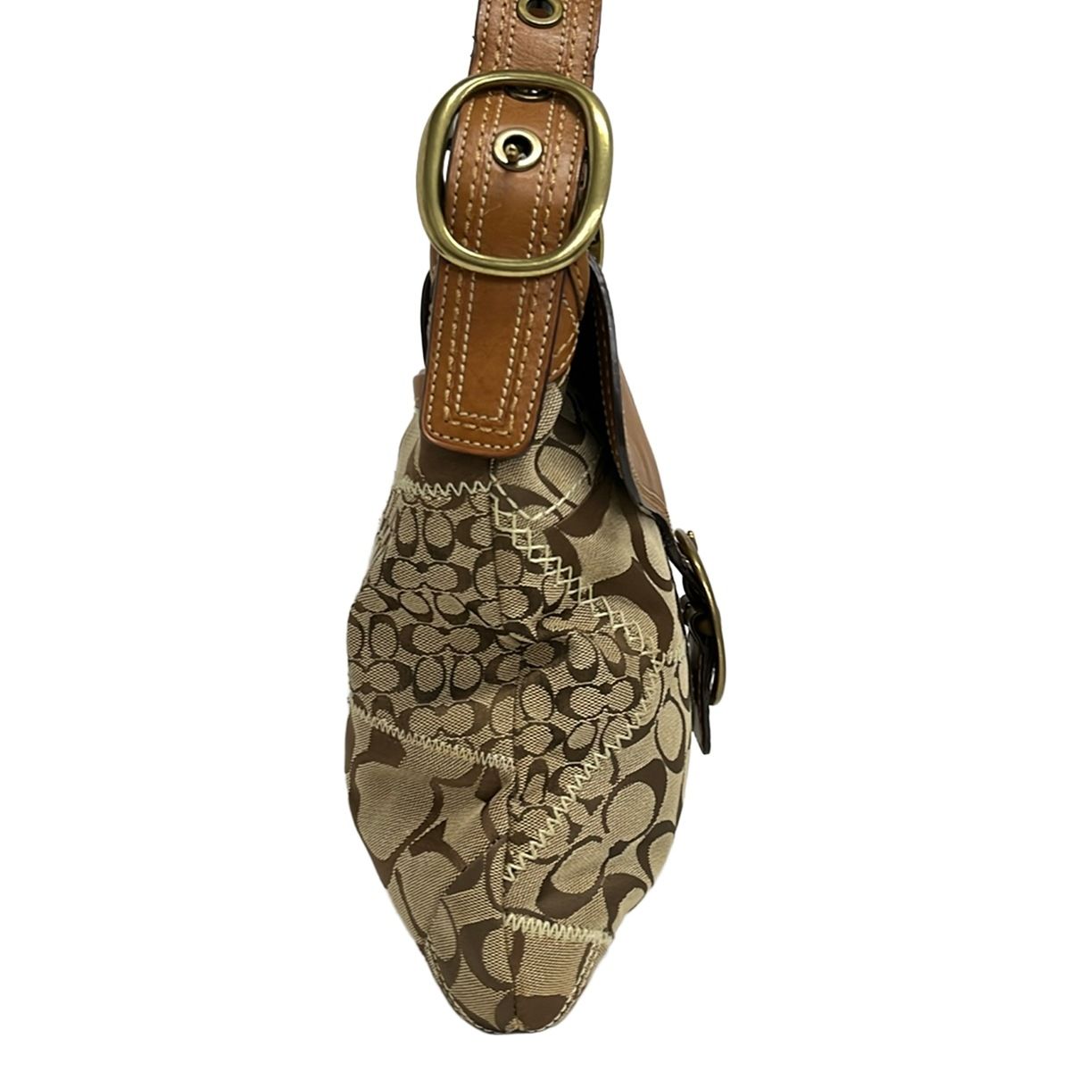 COACH(コーチ) ショルダーバッグ パッチワークシグネチャー 11454 カーキ×ブラウン 066 of 540 Limited Edition レザー COACH(コーチ) ショルダーバッグ パッチワークシグネチャー 11454 カーキ×ブラウン 066 of 540 Limited Edition レザー