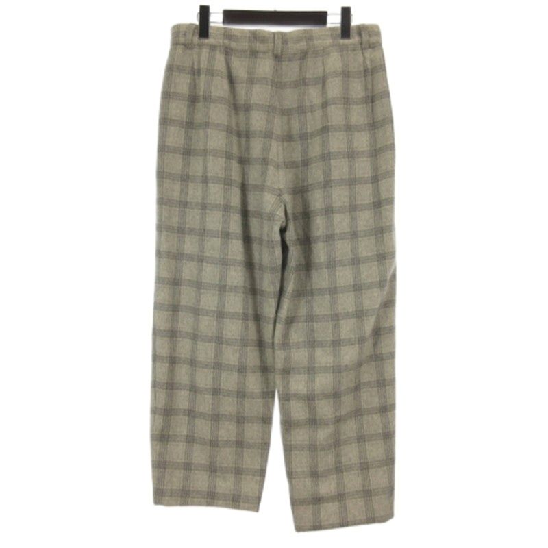 アニオナ AGNONA セットアップ ベスト パンツ チェック カシミヤ グレー 48 ■GY47