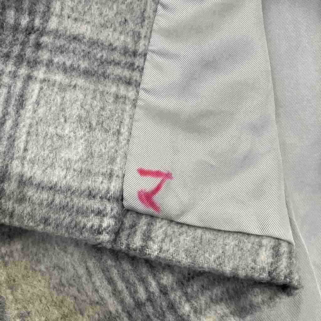 アニオナ AGNONA セットアップ ベスト パンツ チェック カシミヤ グレー 48 ■GY47