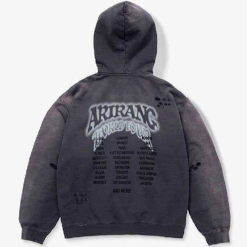 BTS ARIRANG BUSAN 釜山 Zip-up Hoodie Charcoal ジップアップ