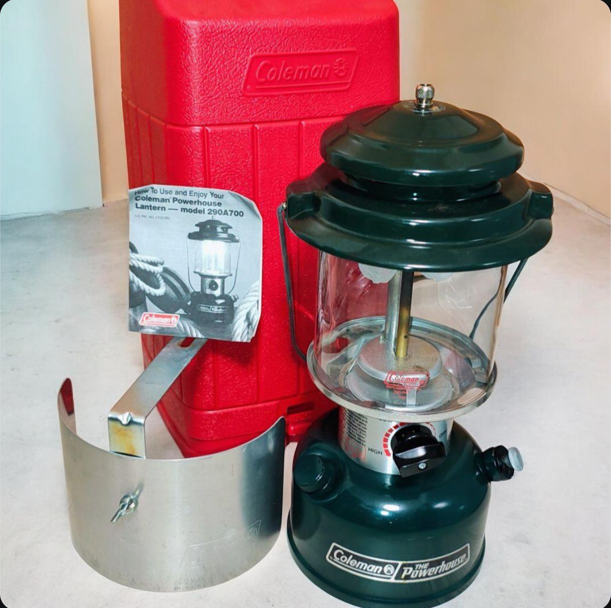 【美品】Coleman 290A パワーハウス ツーマントルランタン ケース付 USA製 コールマン