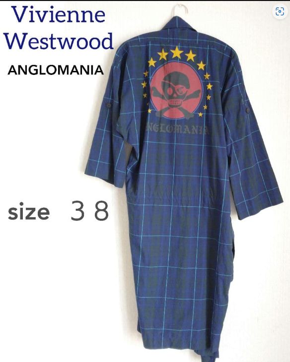 26061712 vivienne westwood パイレーツ スカル シャツワンピース 青 紺
