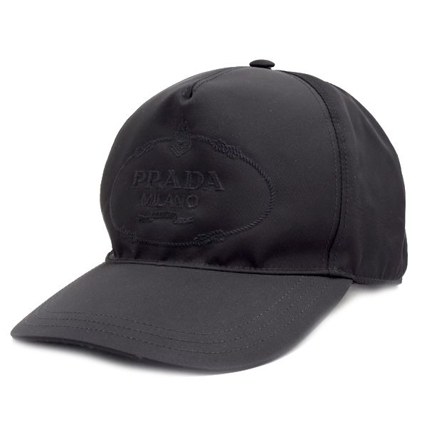 プラダ 帽子 メンズ レディース ベースボール キャップ Sサイズ ナイロン ブラック 1HC179 PRADA 中古