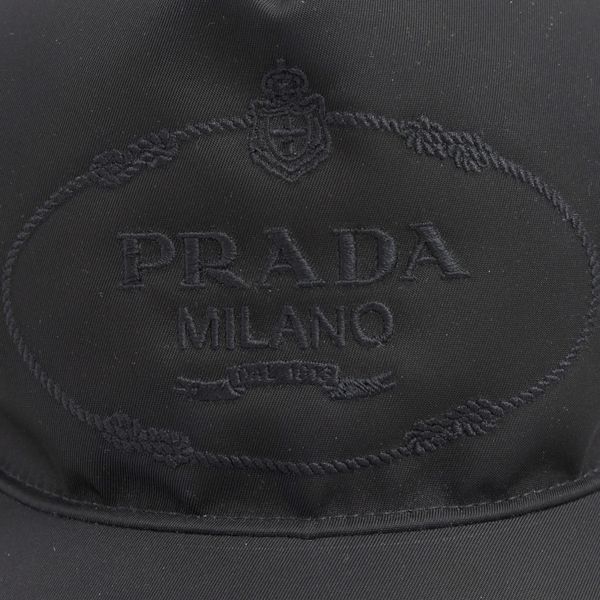 プラダ 帽子 メンズ レディース ベースボール キャップ Sサイズ ナイロン ブラック 1HC179 PRADA 中古