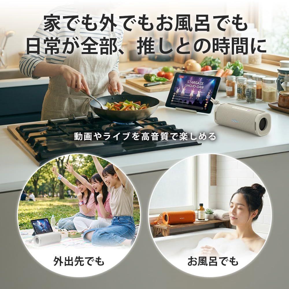 ソニー(SONY) ワイヤレススピーカー SRS-ULT10 :防水 IP67/ ULT FIELD 1/パワフル重低音/ロングバッテリー 12時間/ SRS-ULT10 BCブラック [ブラック] [1) 単品]