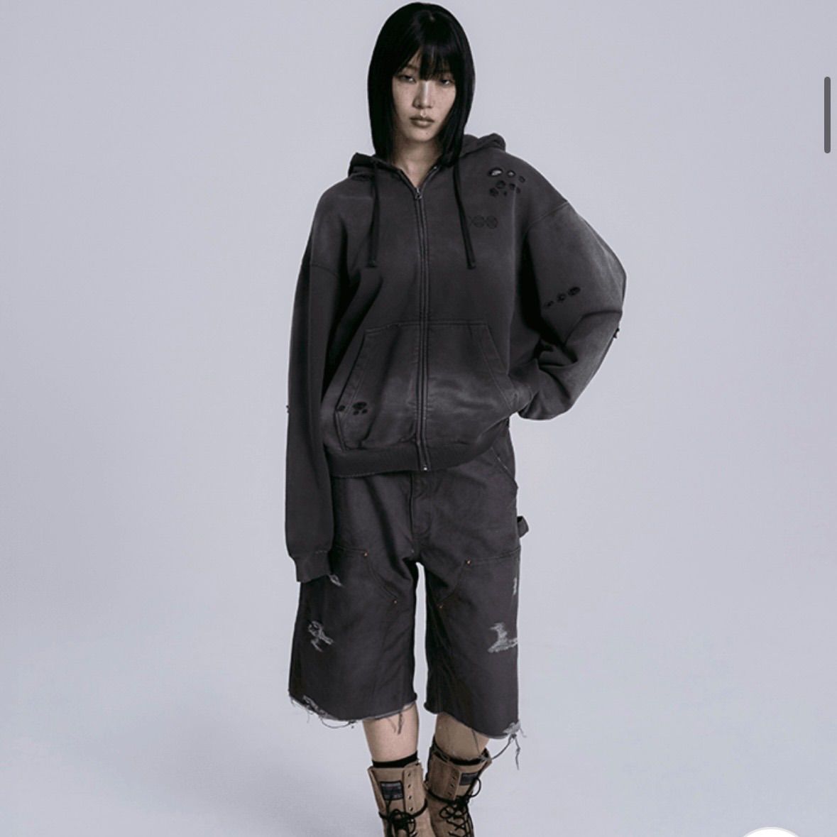 BTS ARIRANG ジップアップ フーディー M 韓国 釜山 Korea BTS ARIRANG BUSAN 釜山 Zip-up Hoodie Charcoal ジップアップ