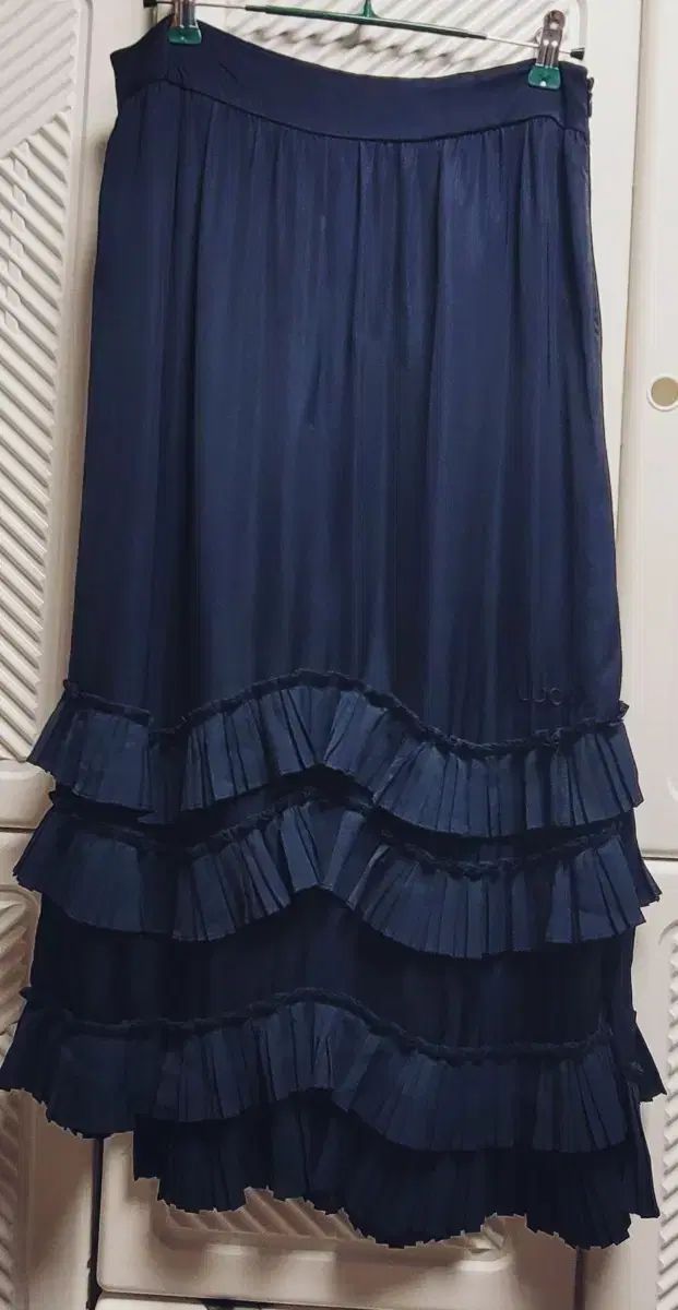 LUCKY CHOUETTE ラッキーシュエトゥ プリーツ ロング スカート ネイビー