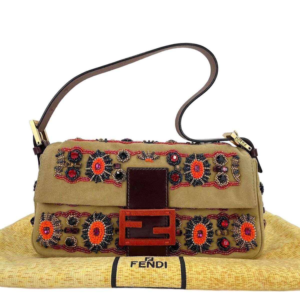 FENDI フェンディ ショルダーバッグ マンマバケット ビーズ【中古】