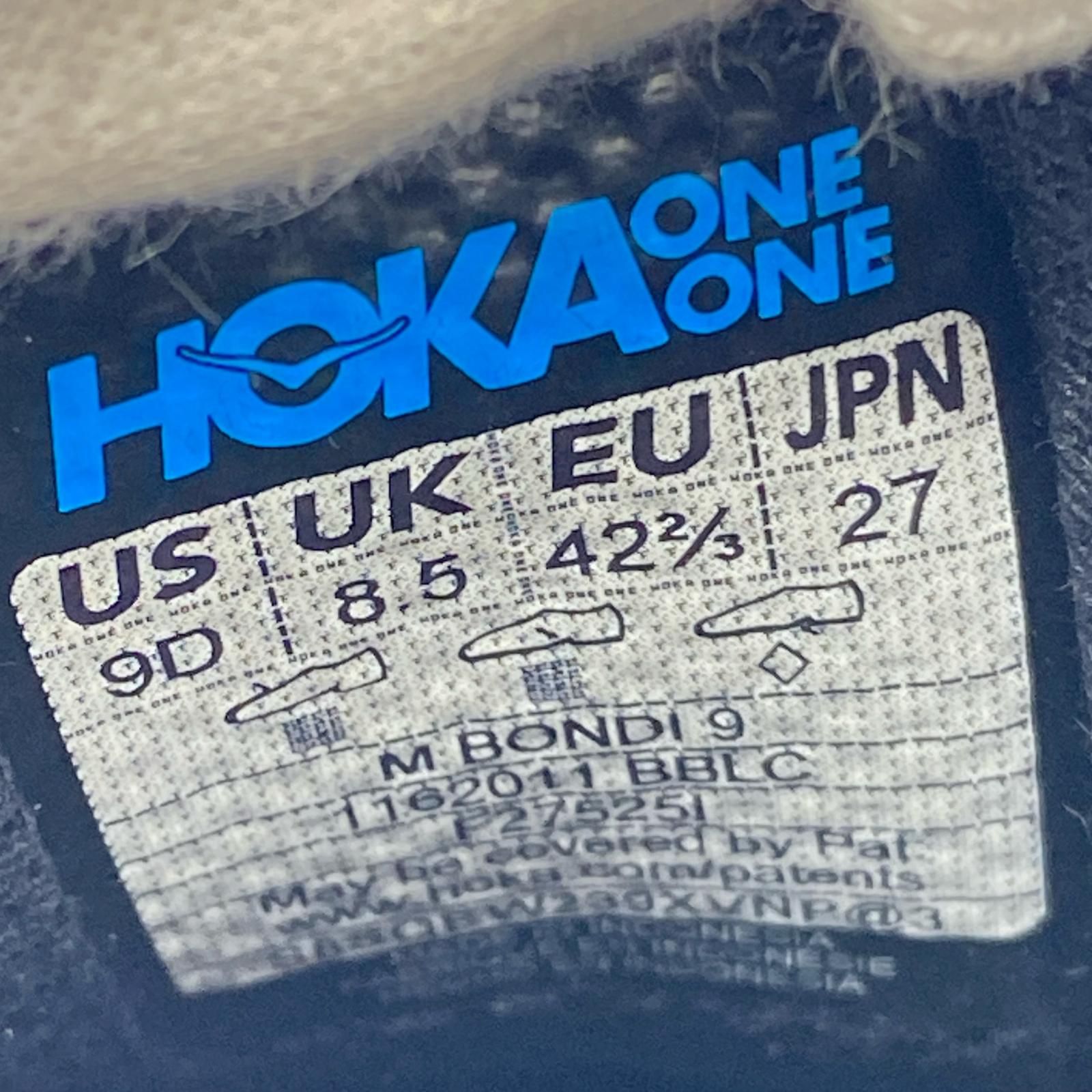HOKA ONE ONE ホカオネオネ M BONDI 9 1162011 ローカットスニーカー size27/ブラック