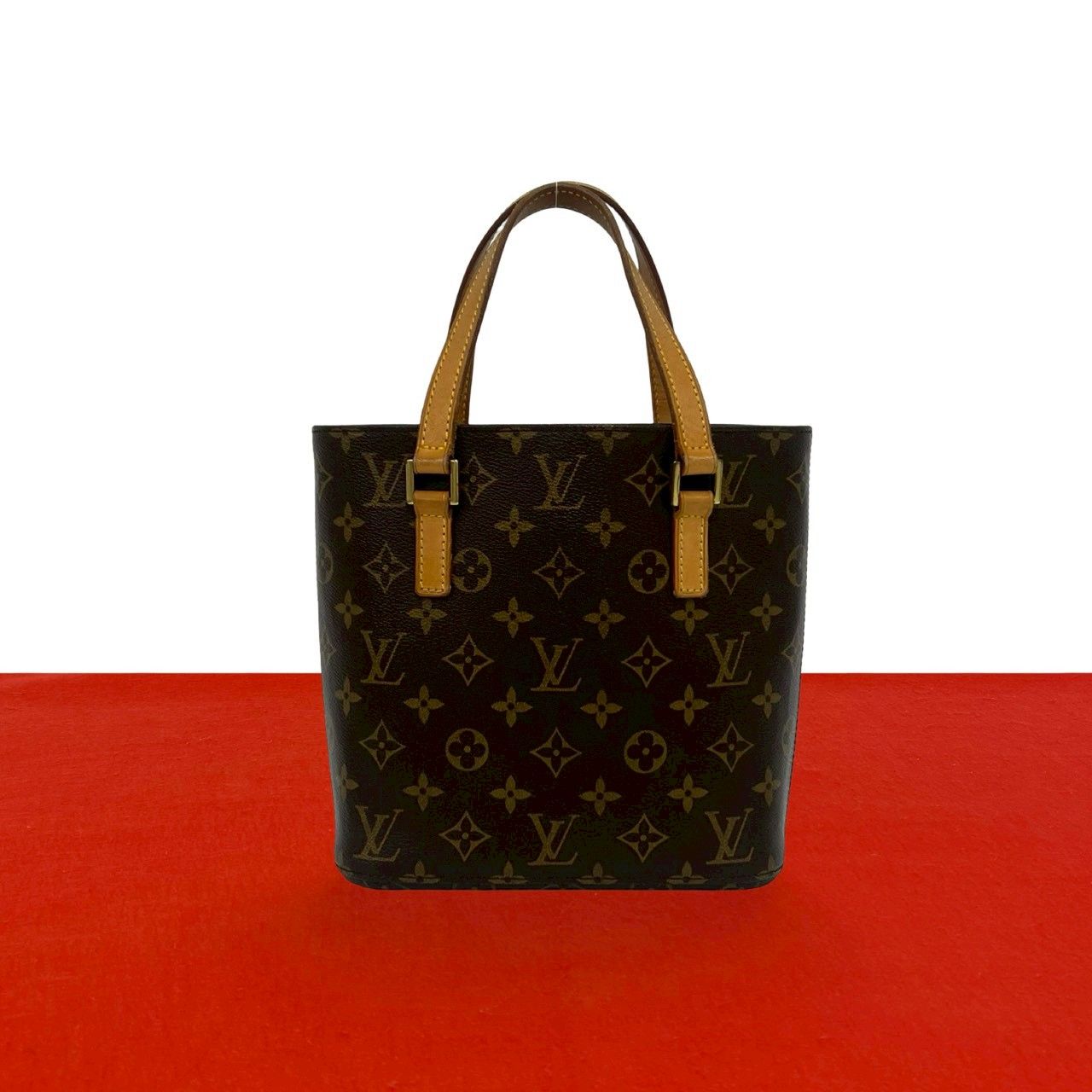 極 美品 LOUIS VUITTON ルイヴィトン ヴァヴァン PM モノグラム レザー 本革 ハンドバッグ ミニ トートバッグ ブラウン 茶 23991