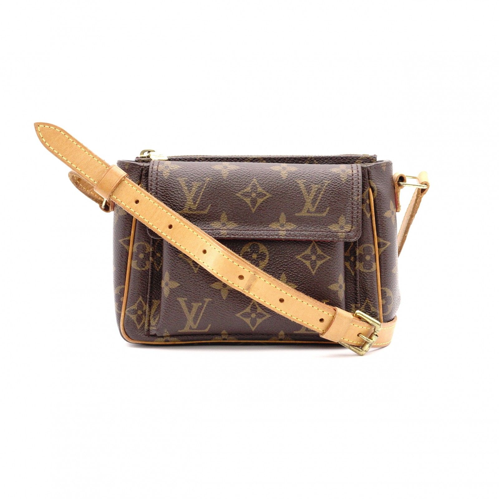 LOUIS VUITTON ルイ ヴィトン ヴィバシテ PM モノグラム キャンバス ショルダーバッグ レザー/PVC ブラウン レディース