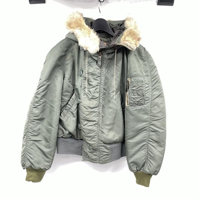 【中古】71s USAF N-2B フライトジャケット サイズM MIL-J-6278E SKYLINE CLOTHING CORPORATION カーキ[17]