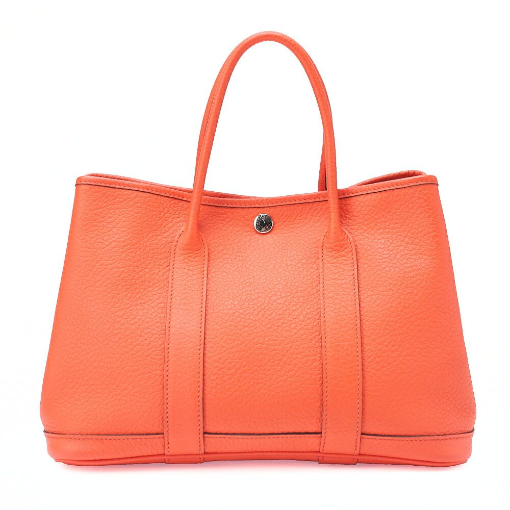 HERMES エルメス　ガーデンパーティ　TPM　ネゴンダ　トートバッグ　オレンジポピー　シルバー金具　レディースバッグ　ブランド【中古】【送料無料】