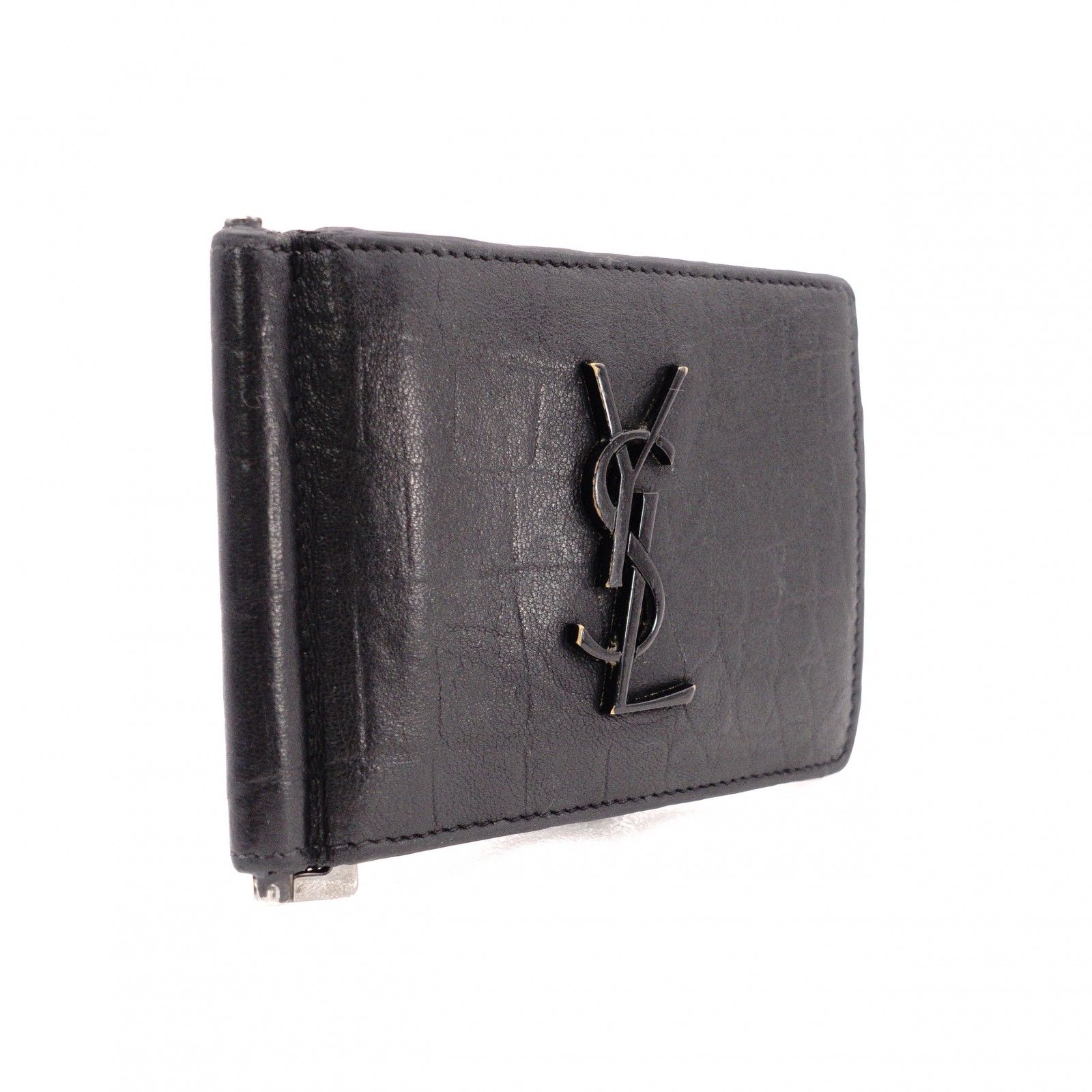 サンローラン マネークリップ  カサンドラ クロコ 型押し SAINT LAURENT サンローラン マネークリップ クロコ 型押し カサンドラ