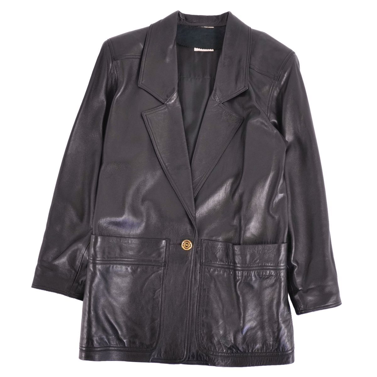 美品 Vintage ロエベ LOEWE レザージャケット テーラードジャケット