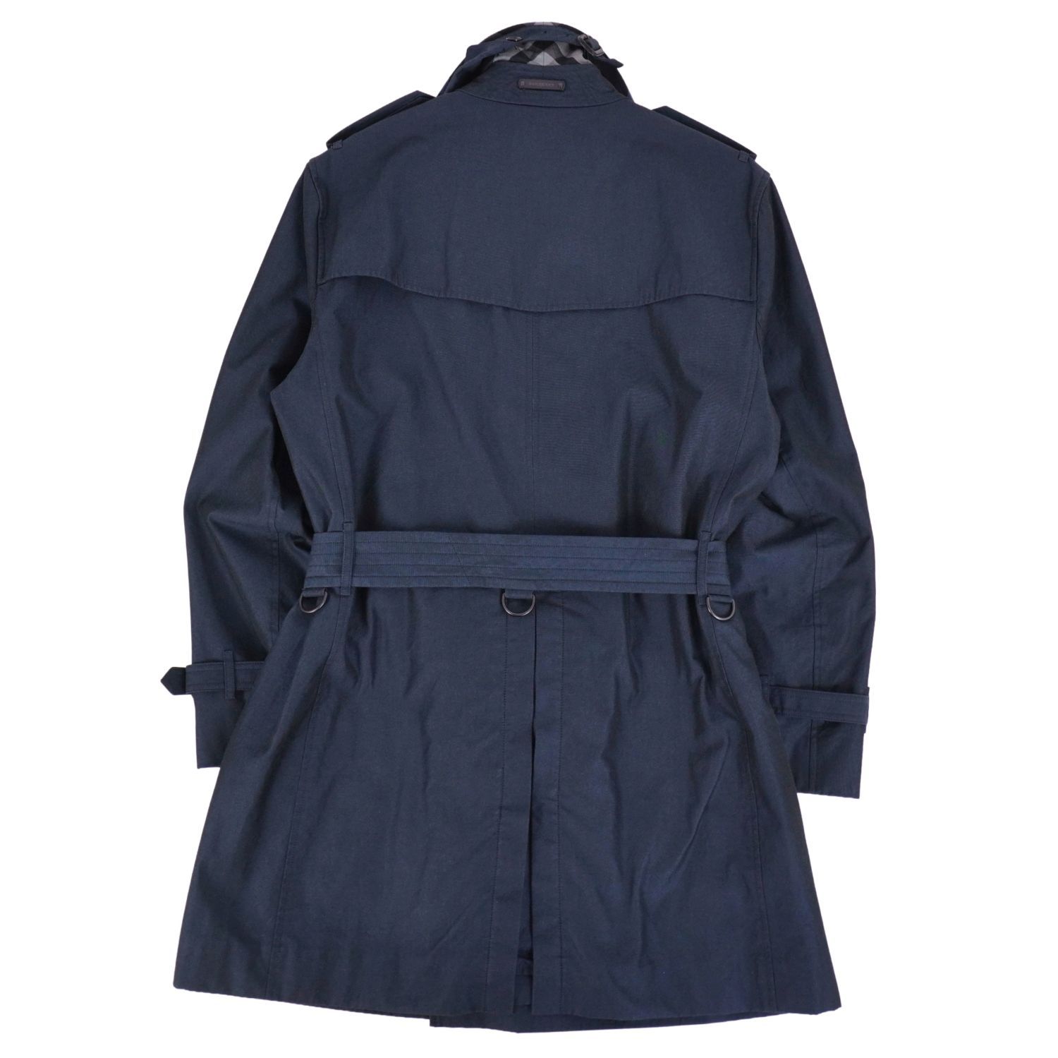 【美品】BURBERRY コットン トレンチコート ネイビー 50サイズ 英国製 極美品 バーバリー BURBERRY コート トレンチコート コットン100