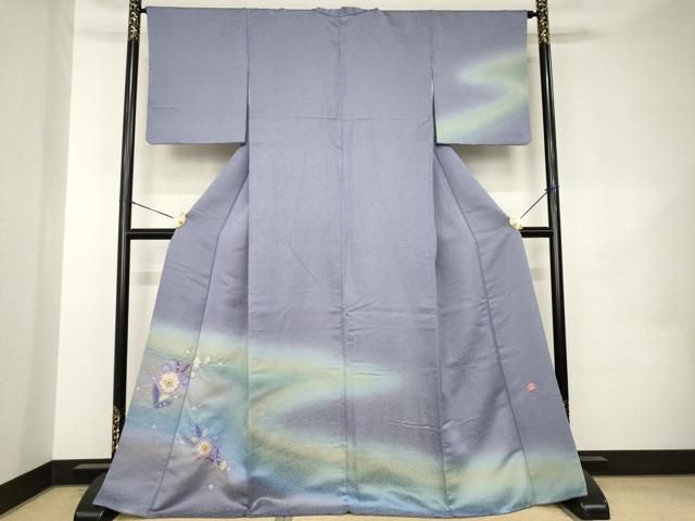 平和屋着物●久保田一竹　幻の辻が花　訪問着　辻が花　絞り　流水花文　暈し染め　金通し地　正絹　逸品　AABK0346ck 49,140円