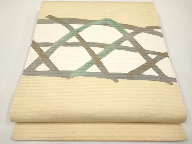 平和屋着物＊夏物　九寸開き名古屋帯　籬文　正絹　逸品　CABI8636tx