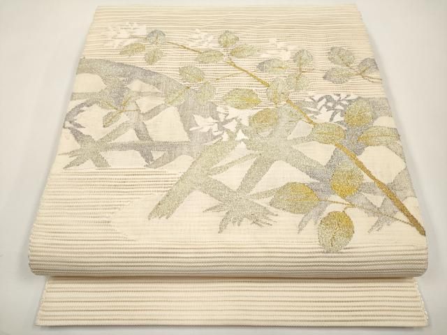 平和屋着物＊夏物　八寸名古屋帯　絽綴れ　籬枝花文　金銀糸　正絹　逸品　CABI8723tx 23,660円