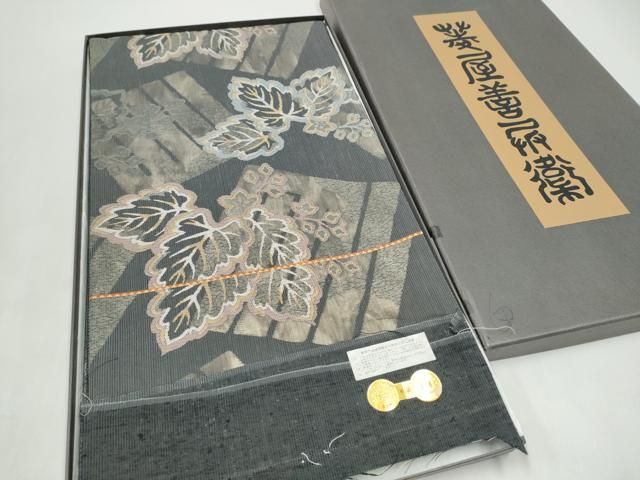 平和屋着物●西陣　木野織物　菱屋善兵衛謹製　六通柄袋帯　源氏香桐柄　金糸　証紙・共箱付き　正絹　逸品　CABJ4836hy