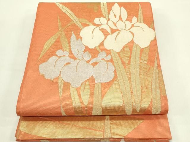 平和屋着物＊夏物　六通柄袋帯　杜若　金銀糸　正絹　逸品　CABJ1656rv