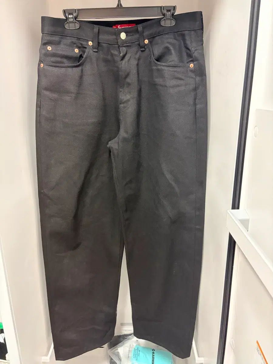 26ss シュプリーム バギー セルビッジ ジーン リジット ブラック 32