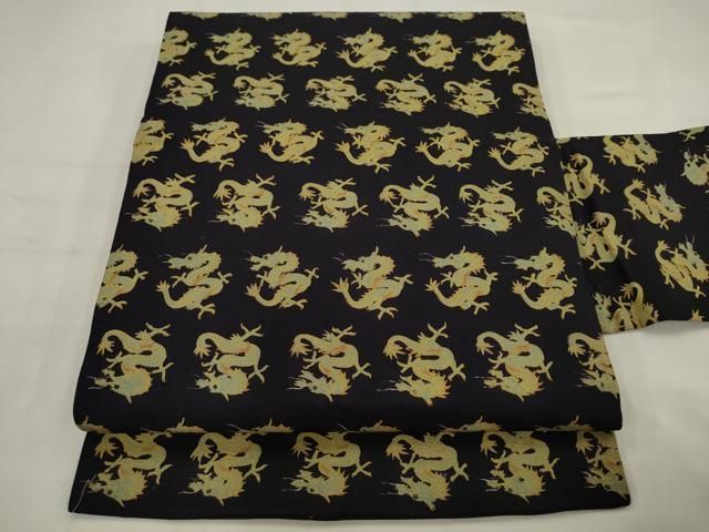 平和屋着物●アンティーク　大正ロマン　全通柄九寸名古屋帯　龍　正絹　逸品　AABJ7112pf 33,800円