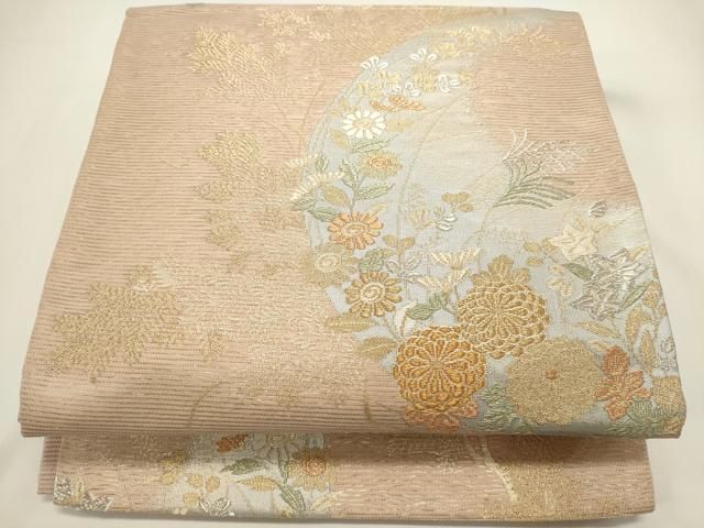 平和屋着物＊夏物　六通柄袋帯　草花文　金銀糸　正絹　逸品　DABH1682cd 14,768円