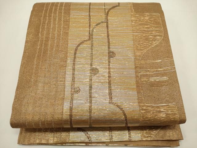 平和屋着物＊夏物　六通柄袋帯　抽象文様　金銀糸　正絹　逸品　DABH1683cd