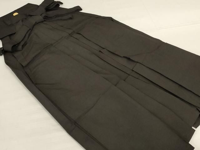 平和屋着物＊夏物　男性　行灯袴　檳榔子染色　正絹　逸品　AABJ9141jd