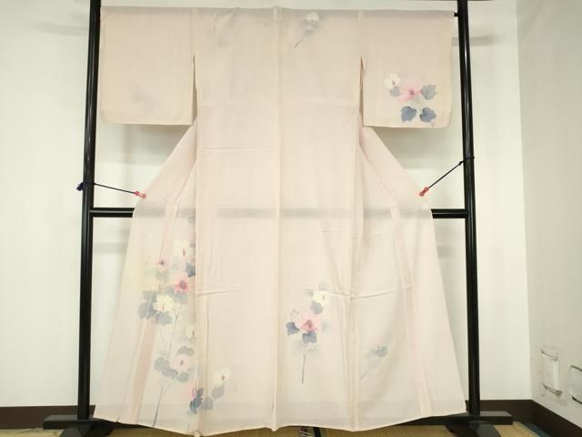 平和屋着物＊夏物　訪問着　絽　友禅　草花　正絹　逸品　DABH0240op